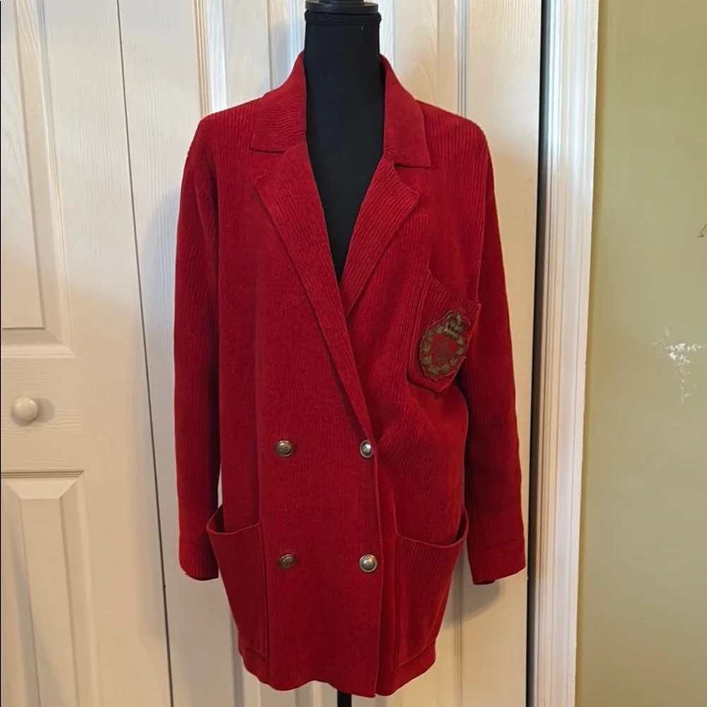 VINTAGE Ralph Lauren Red Women's Blazer - Picture 1 of 11